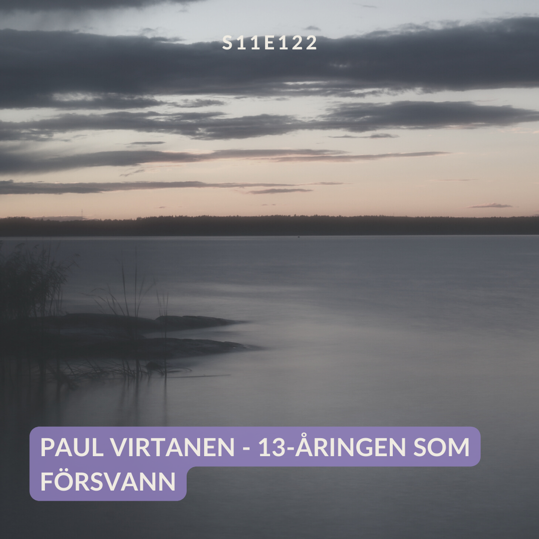 Bild på sjön Mälaren i skymningen med texten Paul Viratanen - 13-åringen som försvann